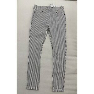 Zara Girls Pants 13/14 Striped Skinny Jeggings Black White NWT